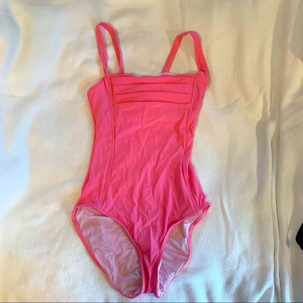 Size 12 pink one piece bathing swim suit